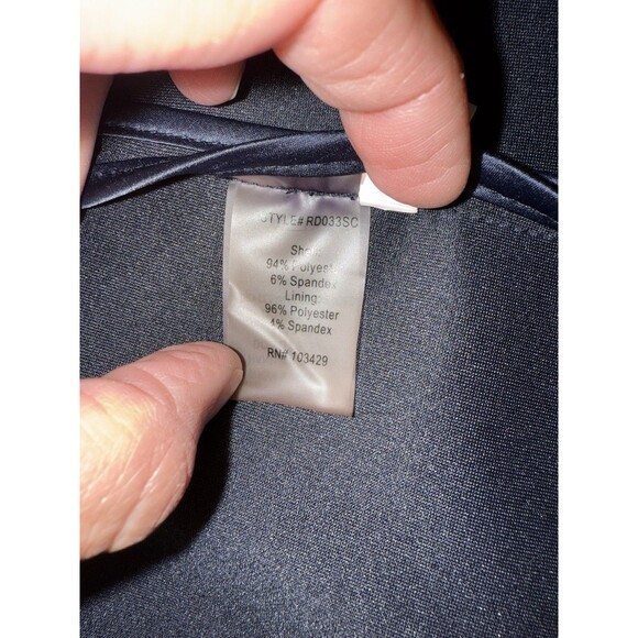 L’Atelier Navy Cape Jacket Coat XS Open Front Belted Draped Collar Elegant Layer - Picture 7 of 11